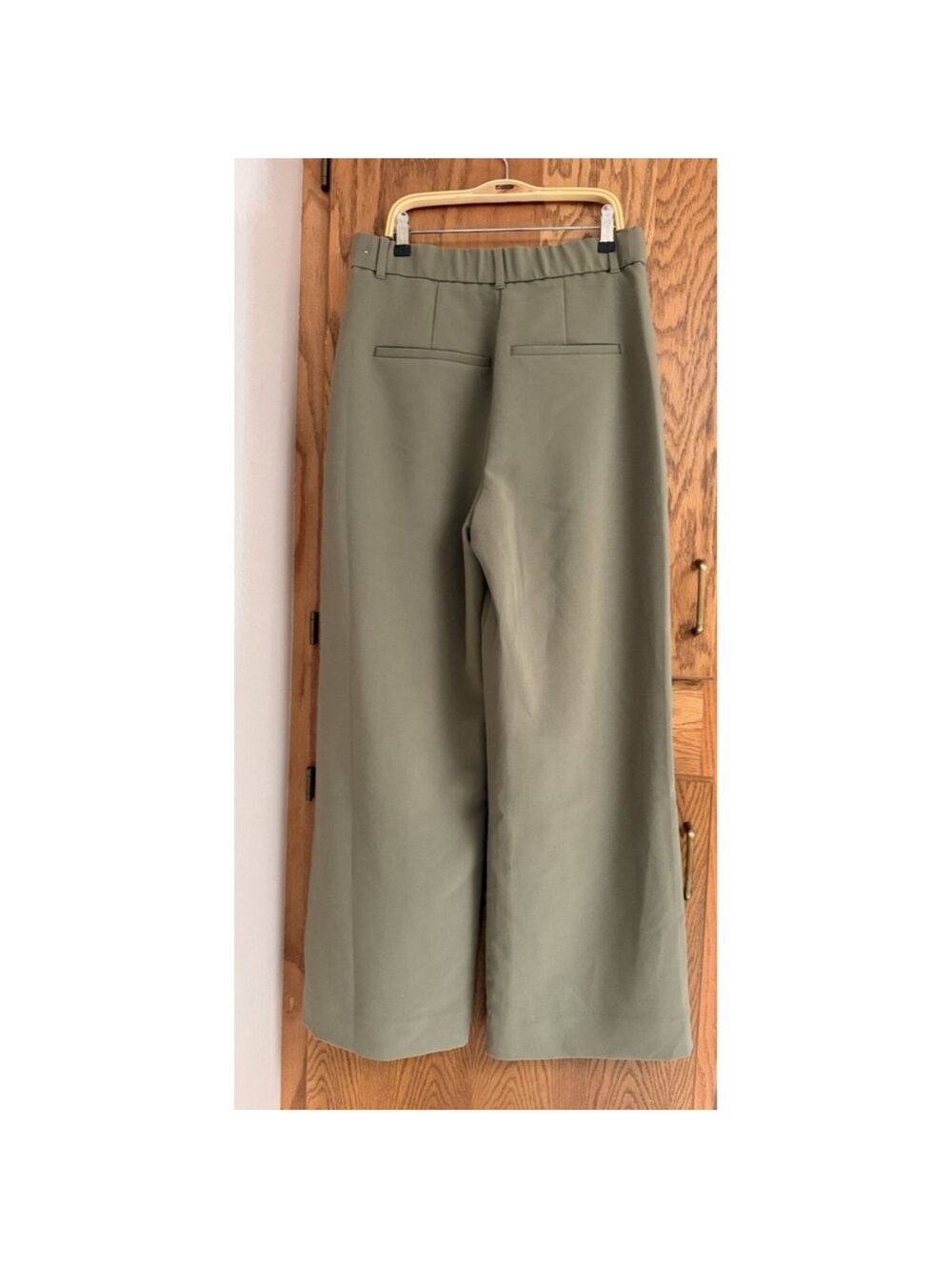 Abercrombie & Fitch Sloane Pleated Wide Leg Pants Size 30/10 Short  Sage Green - Picture 3 of 7